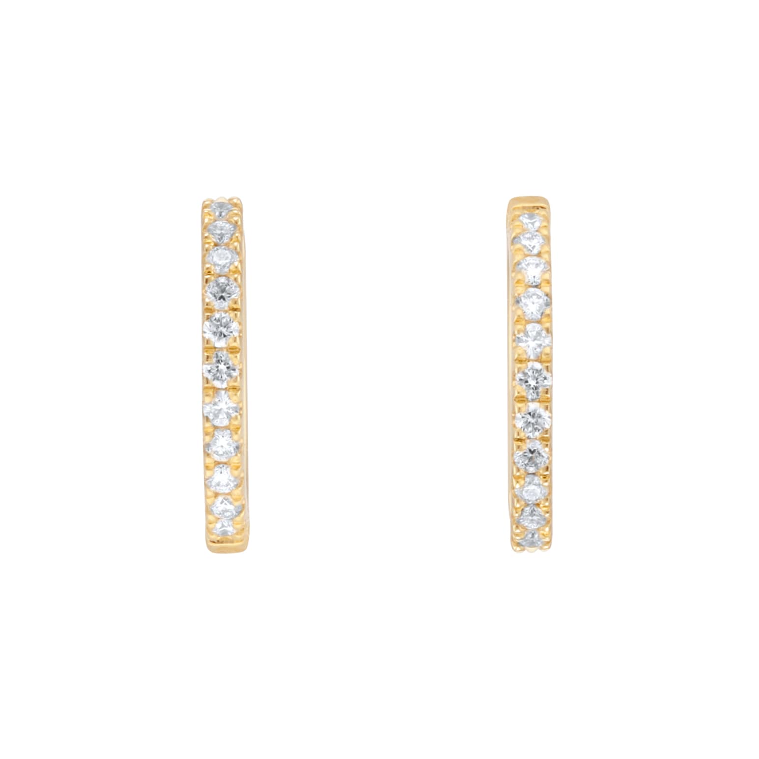 Goldsmiths 18ct Yellow Gold 0.15cttw Diamond Huggie Hoop Earrings