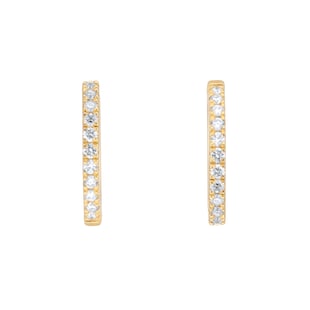 Goldsmiths 18ct Yellow Gold 0.15cttw Diamond Huggie Hoop Earrings