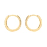 Goldsmiths 18ct Yellow Gold 0.15cttw Diamond Huggie Hoop Earrings