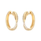 Goldsmiths 9ct Yellow Gold 0.15cttw Diamond Twist Hoop Earrings