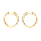 Goldsmiths 9ct Yellow Gold 0.15cttw Diamond Twist Hoop Earrings