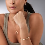 Goldsmiths 9ct Yellow Gold 0.15cttw Diamond Twist Hoop Earrings