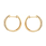 Goldsmiths 9ct Yellow Gold 0.18cttw Diamond Double Row Station Hoop Earrings