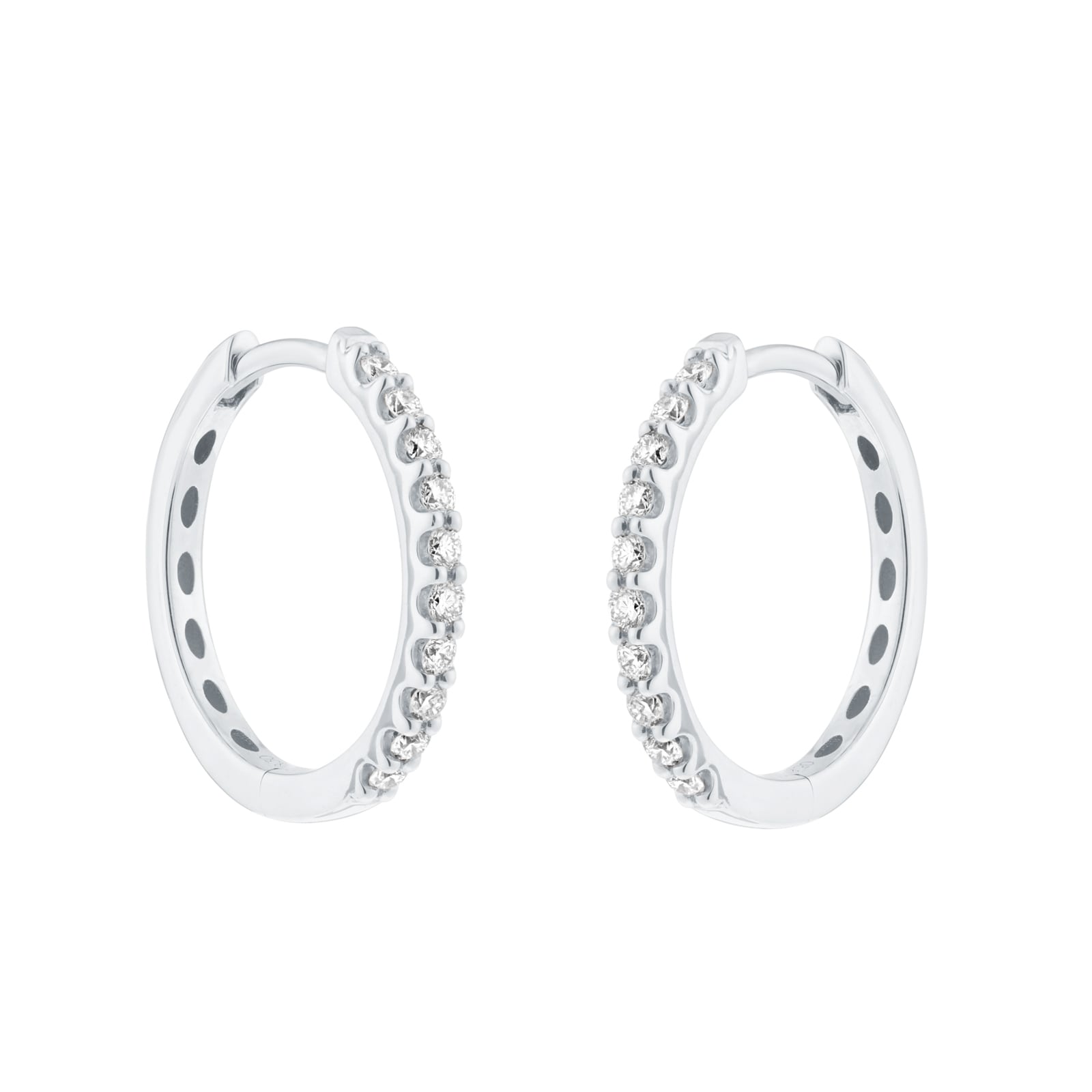 Goldsmiths 9ct White Gold 0.30cttw Brilliant Cut Diamond Round Hoop Earrings