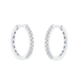 Goldsmiths 9ct White Gold 0.30cttw Brilliant Cut Diamond Round Hoop Earrings