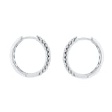 Goldsmiths 9ct White Gold 0.30cttw Brilliant Cut Diamond Round Hoop Earrings