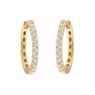 Goldsmiths 9ct Yellow Gold 0.30cttw Brilliant Cut Diamond Round Hoop Earrings Goldsmiths 9ct Yellow Gold 0.30cttw Brilliant Cut Diamond Round Hoop Earrings