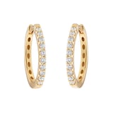 Goldsmiths 9ct Yellow Gold 0.30cttw Brilliant Cut Diamond Round Hoop Earrings