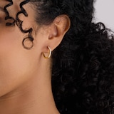 Goldsmiths 9ct Yellow Gold 0.30cttw Brilliant Cut Diamond Round Hoop Earrings