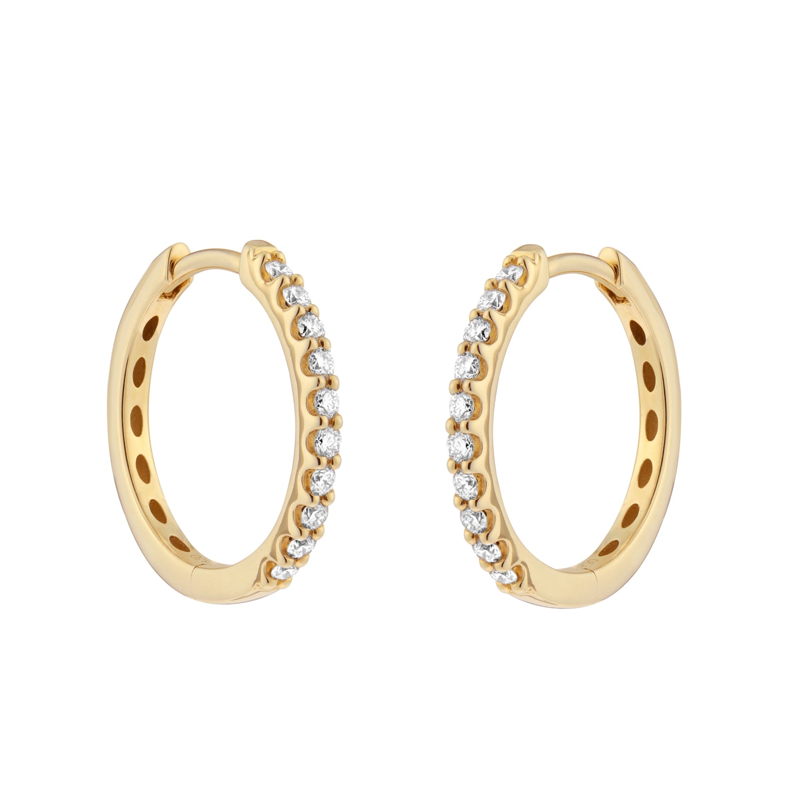 Goldsmiths 9ct Yellow Gold 0.30cttw Brilliant Cut Diamond Round Hoop Earrings Goldsmiths 9ct Yellow Gold 0.30cttw Brilliant Cut Diamond Round Hoop Earrings