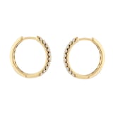 Goldsmiths 9ct Yellow Gold 0.30cttw Brilliant Cut Diamond Round Hoop Earrings