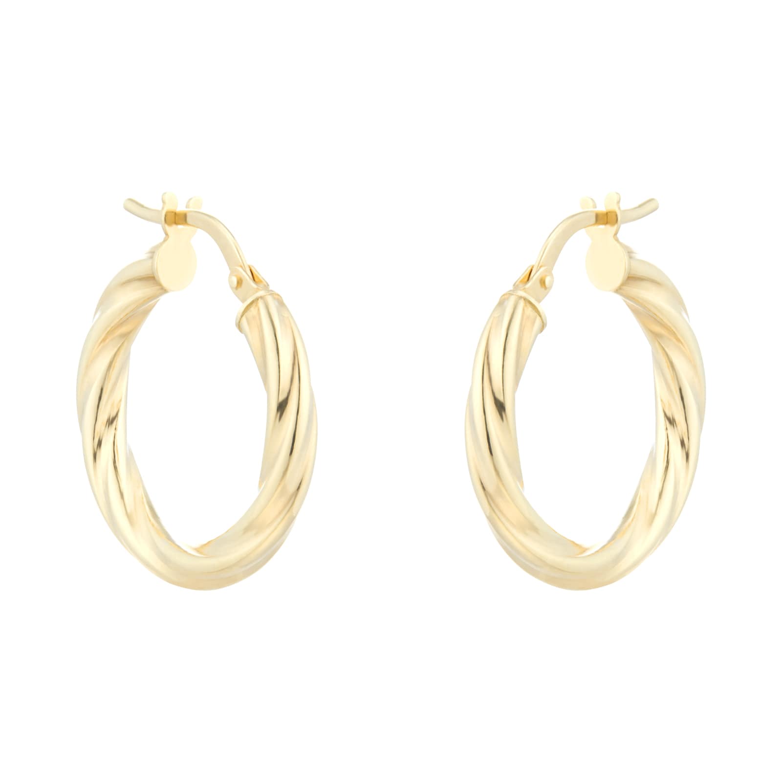 Goldsmiths 18ct Yellow Gold Twisted Creole Earrings 7.52.6319 | Goldsmiths