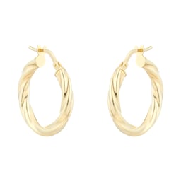 15520060 - 18ct Yellow Gold Twisted Creole Earrings