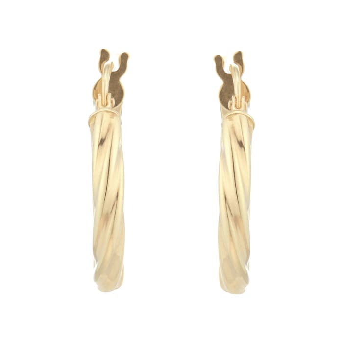 Goldsmiths 18ct Yellow Gold Twisted Creole Earrings