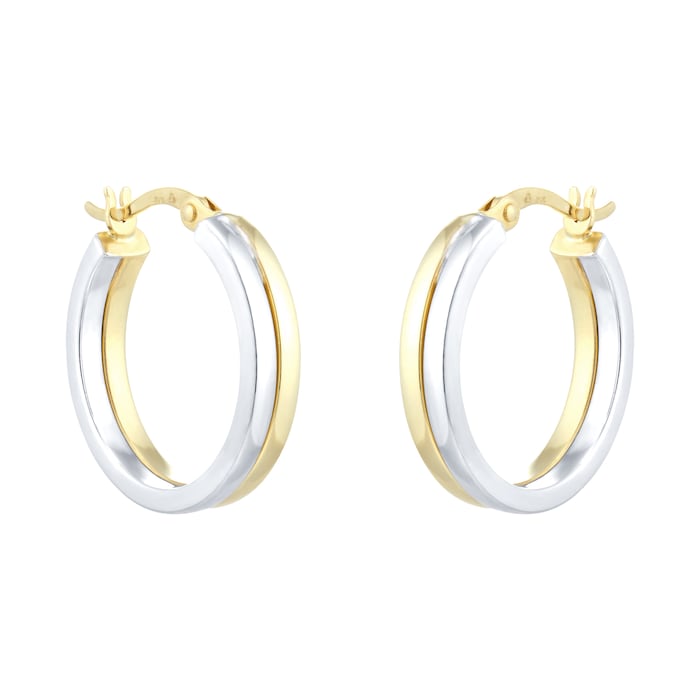 Goldsmiths 18ct White & Yellow Gold Earrings