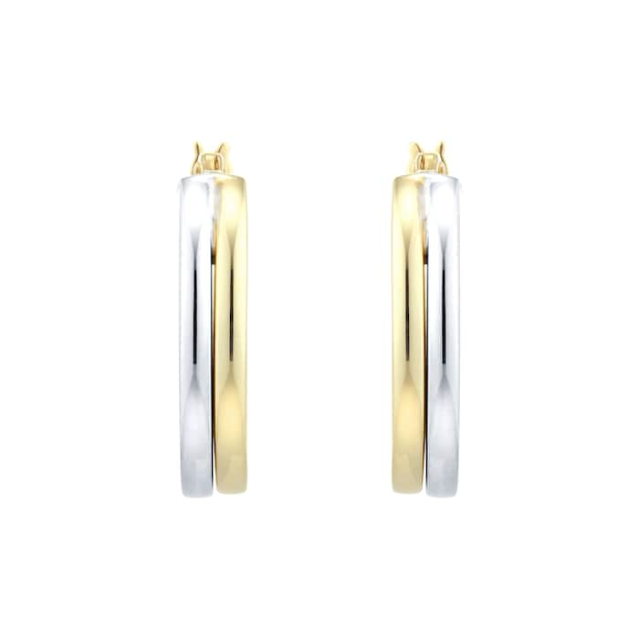 Goldsmiths 18ct White & Yellow Gold Earrings