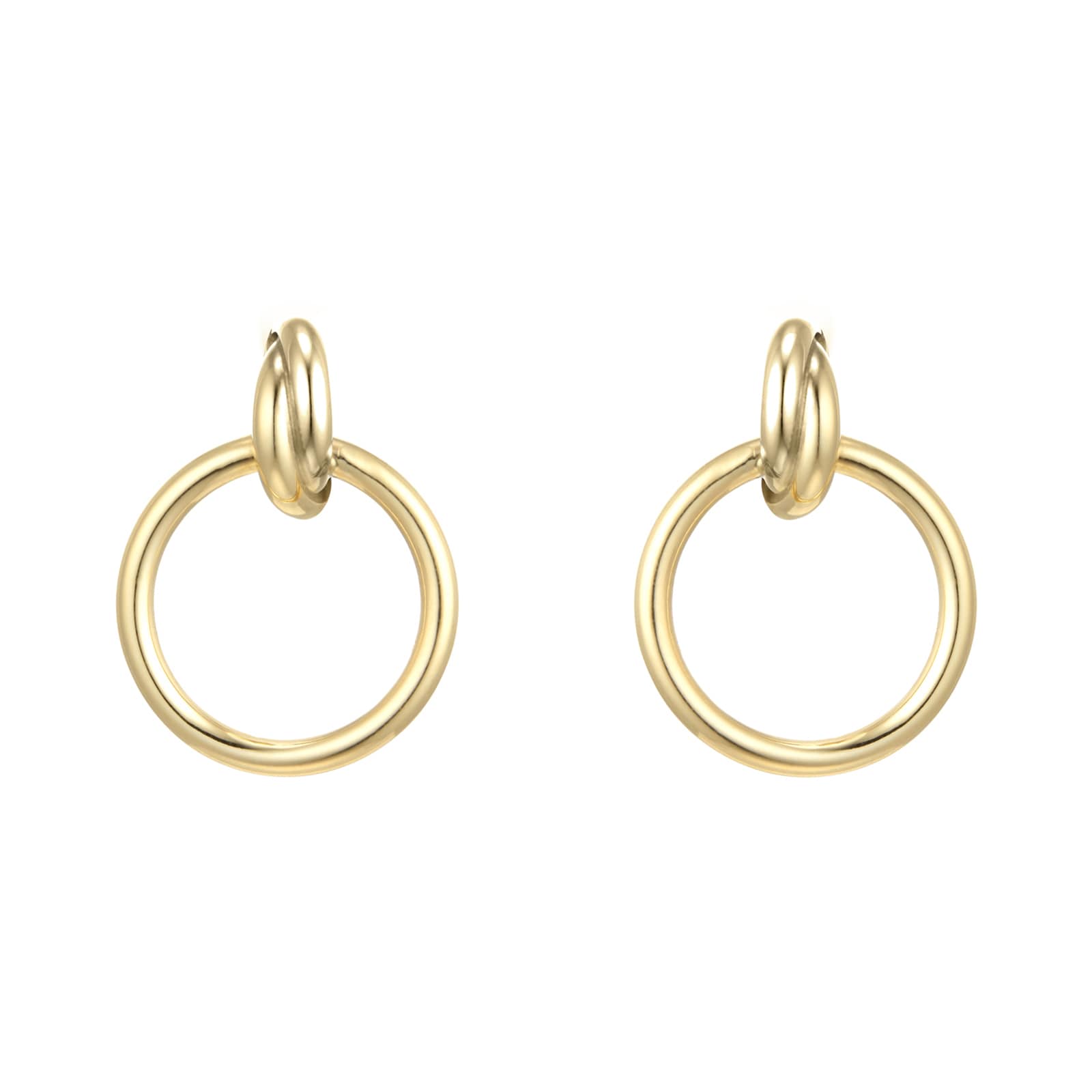 18ct Yellow Gold Circle Stud Earrings