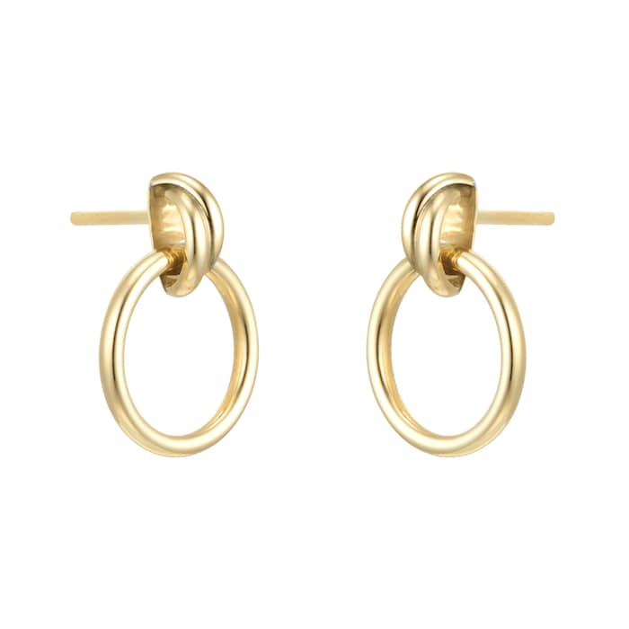 Goldsmiths 18ct Yellow Gold Circle Stud Earrings