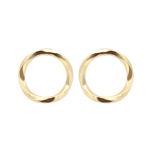 Goldsmiths 18ct Yellow Gold Fluid Circle Stud Earrings