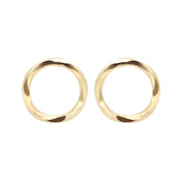 15520065 - 18ct Yellow Gold Fluid Circle Stud Earrings