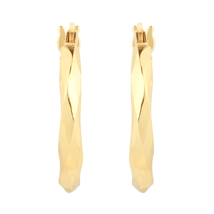 Goldsmiths 18ct Yellow Gold Fluid Hoop Earrings