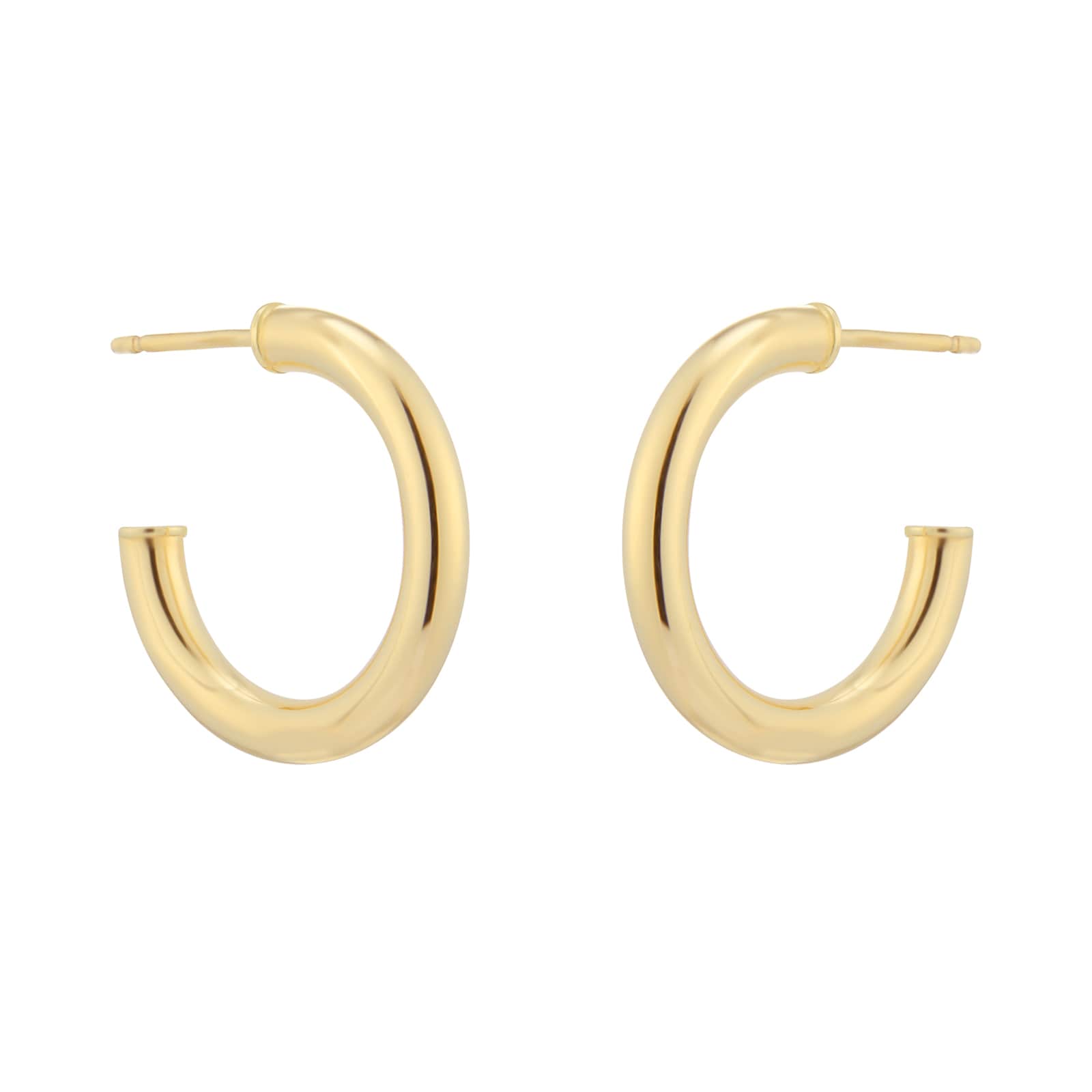 Goldsmiths 18ct Yellow Gold 20mm Tube Hoop Earrings