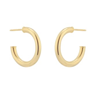 Goldsmiths 18ct Yellow Gold 20mm Tube Hoop Earrings Goldsmiths 18ct Yellow Gold 20mm Tube Hoop Earrings