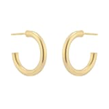 Goldsmiths 18ct Yellow Gold 15mm Tube Hoop Earrings