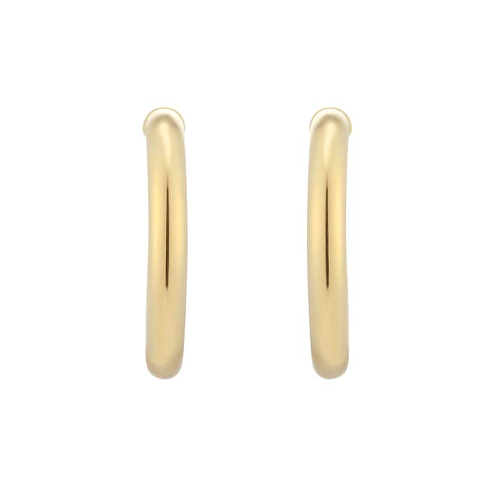 Goldsmiths 18ct Yellow Gold 15mm Tube Hoop Earrings