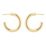 Goldsmiths 18ct Yellow Gold 15mm Tube Hoop Earrings