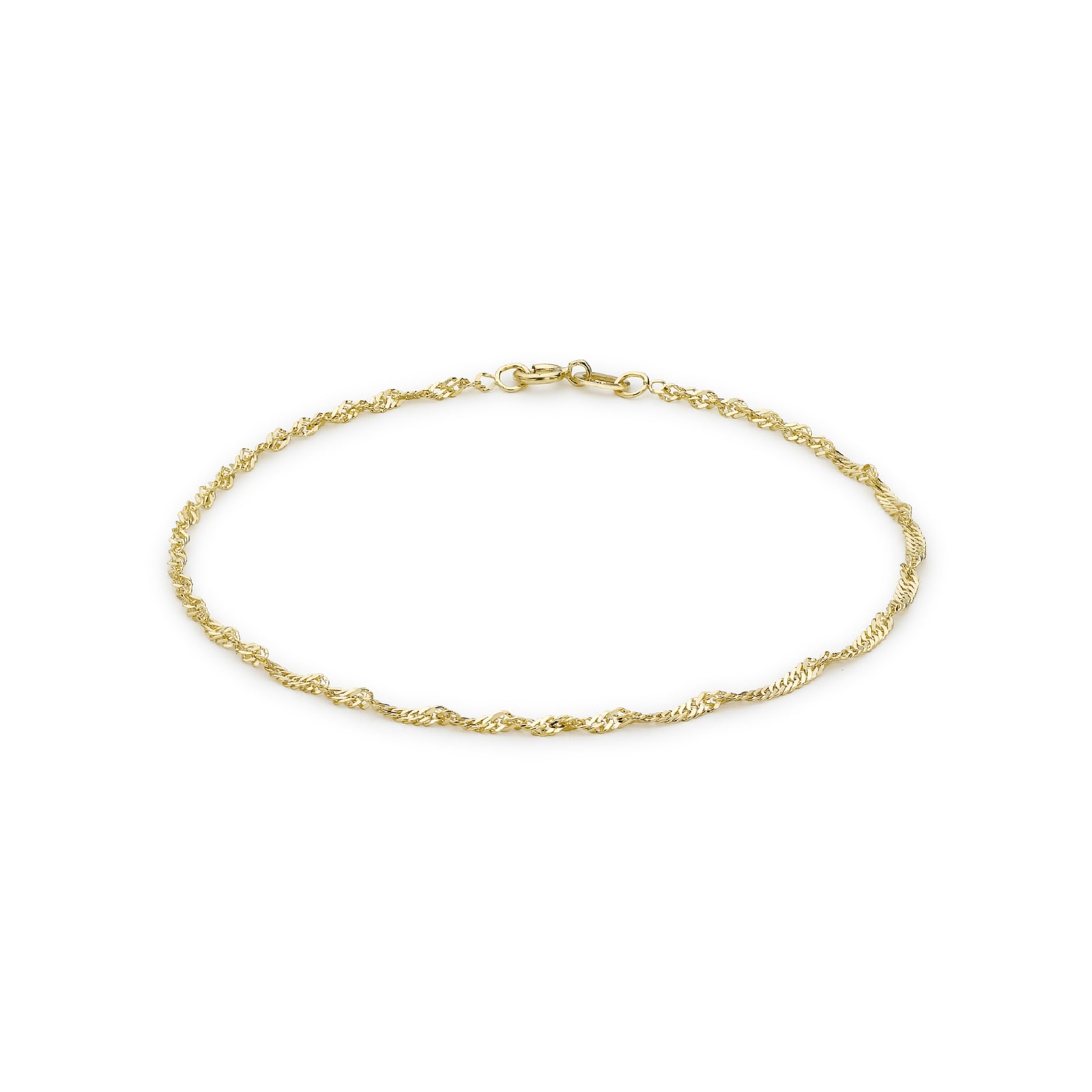 9ct Yellow Gold 30 Twist Curb Chain Bracelet