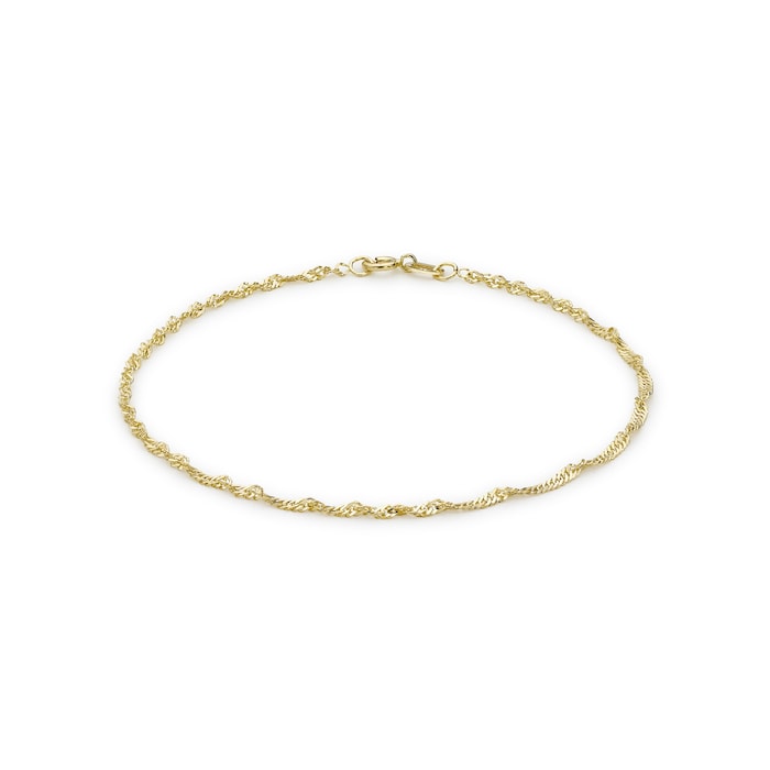 Goldsmiths 9ct Yellow Gold 30 Twist Curb Chain Bracelet