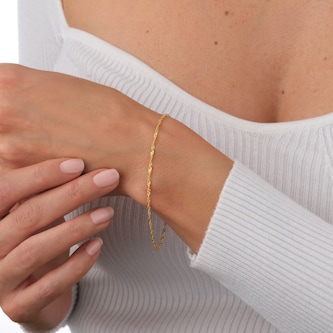 Goldsmiths 9ct Yellow Gold 30 Twist Curb Chain Bracelet