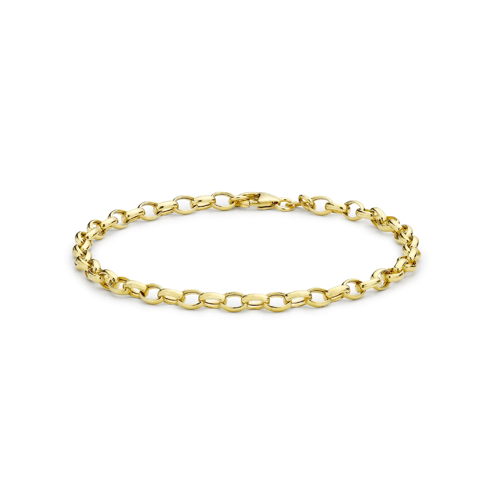Goldsmiths 9ct Yellow Gold Hollow Oval Belcher Bracelet