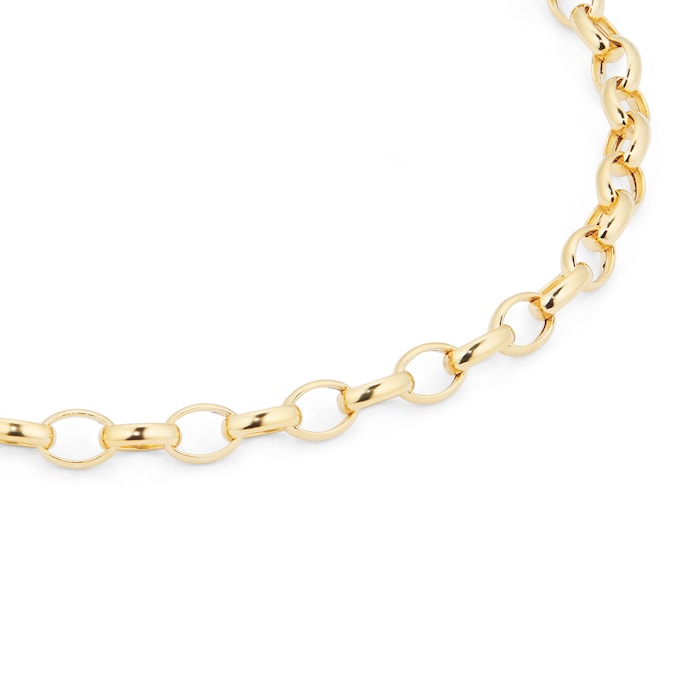 Goldsmiths 9ct Yellow Gold Hollow Oval Belcher Bracelet