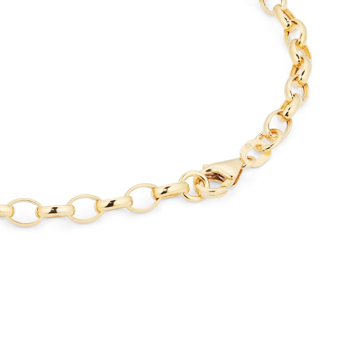 Goldsmiths 9ct Yellow Gold Hollow Oval Belcher Bracelet