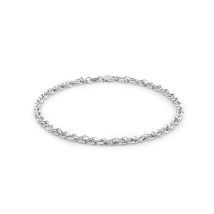Goldsmiths 9ct White Gold 60 Diamond Cut Prince of Wales Bracelet