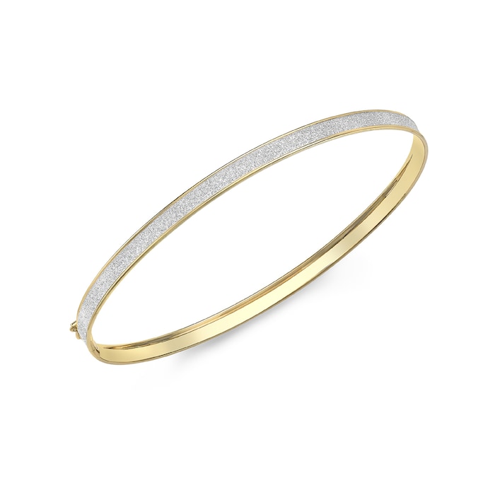 Goldsmiths 9ct Yellow Gold 4mm Stardust Bangle