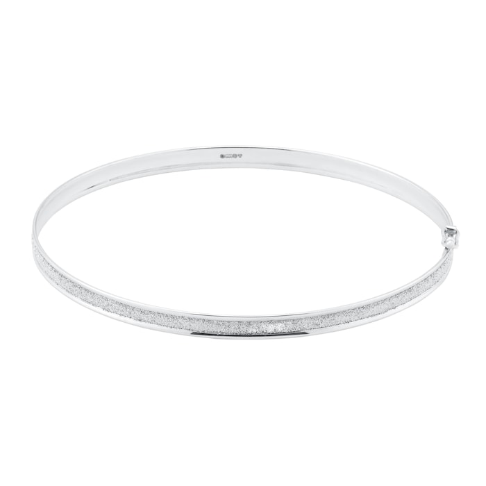 Goldsmiths 9ct White Gold 4mm Stardust Bangle