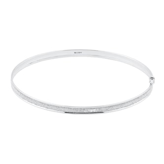 Goldsmiths 9ct White Gold 4mm Stardust Bangle