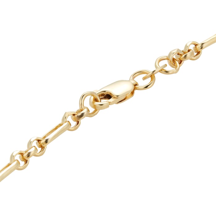 Goldsmiths 9ct Yellow Gold Belcher Mixed Link Bracelet