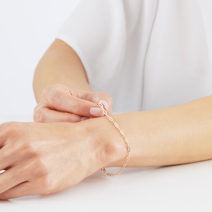 Goldsmiths 9ct Yellow Gold Elongated Belcher Chain Bracelet