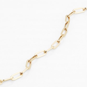 Goldsmiths 9ct Yellow Gold Elongated Belcher Chain Bracelet