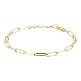 Goldsmiths 9ct Yellow Gold Rectangular Full Link Chain Bracelet