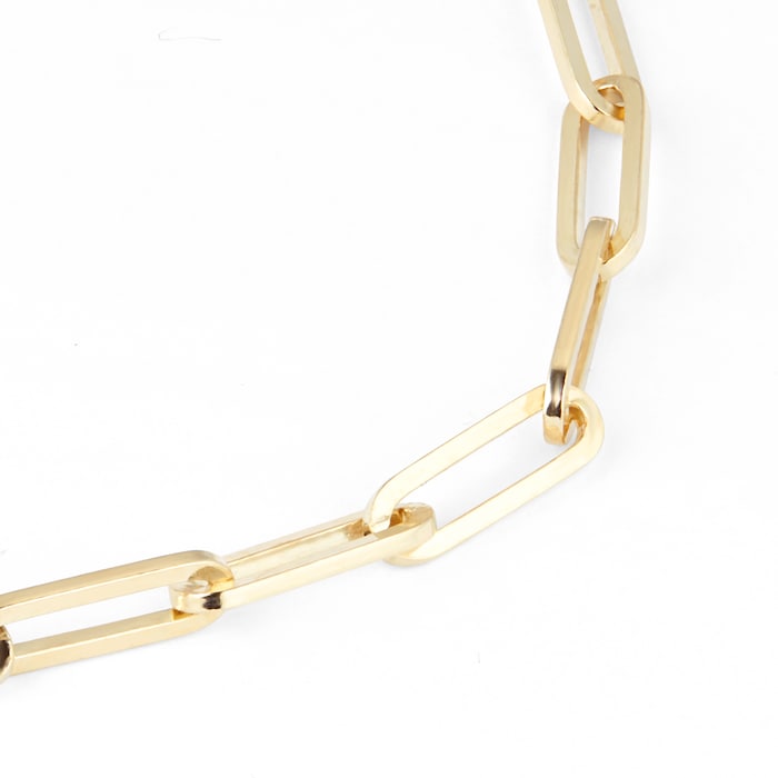 Goldsmiths 9ct Yellow Gold Rectangular Full Link Chain Bracelet