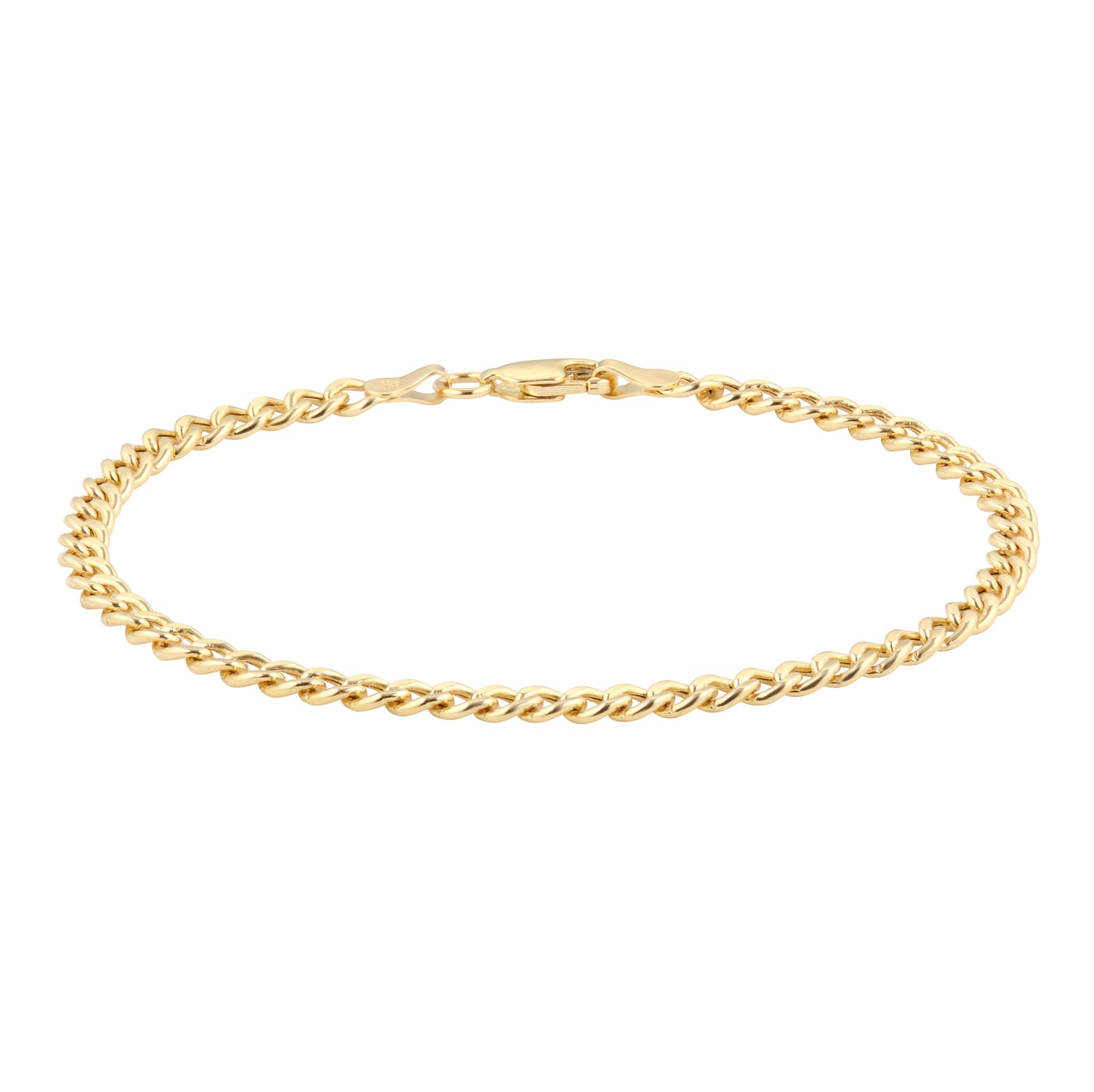 9ct Yellow Gold 7.5 Inch Hollow Curb Bracelet