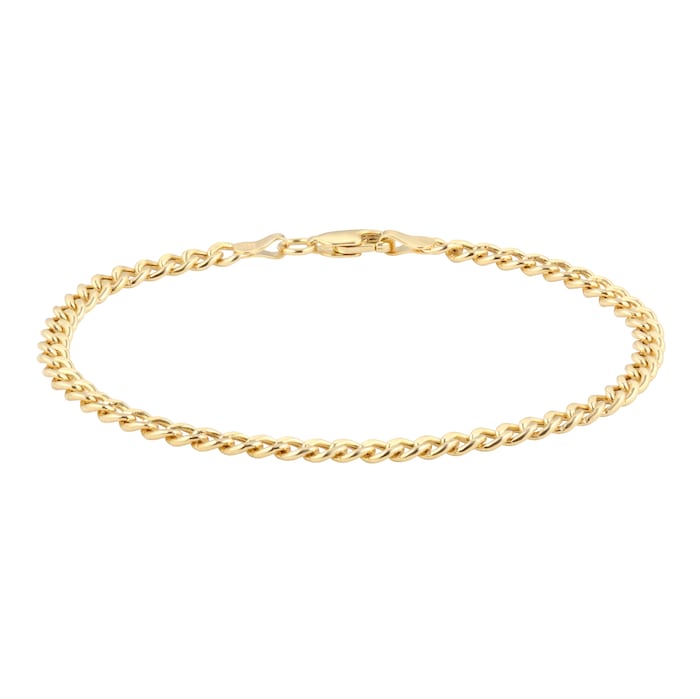 Goldsmiths 9ct Yellow Gold 7.5 Inch Hollow Curb Bracelet