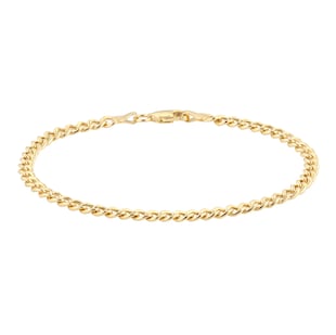 Goldsmiths 9ct Yellow Gold 7.5 Inch Hollow Curb Bracelet