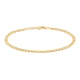 Goldsmiths 9ct Yellow Gold Hollow Curb Bracelet 7.5in