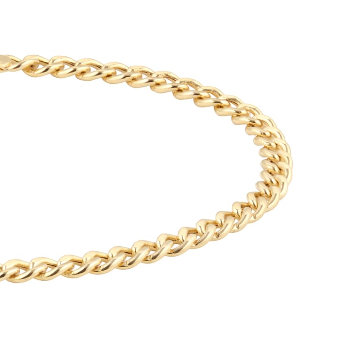 Goldsmiths 9ct Yellow Gold 7.5 Inch Hollow Curb Bracelet